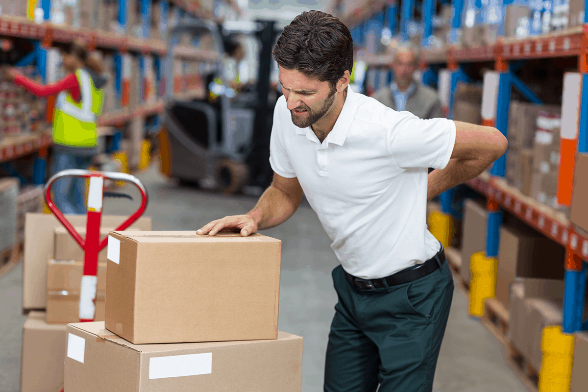 Warehouse employee with Musculoskeletal Disorders in the Workplace