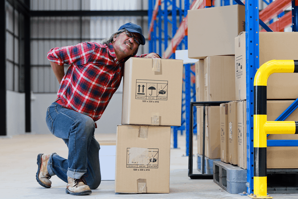 Warehouse working experiences Musculoskeletal disorder, or an injury to his back